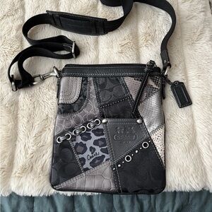 Coach Black and Gray Patchwork Bag